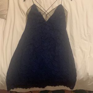 Revolve x NBD blue lace dress